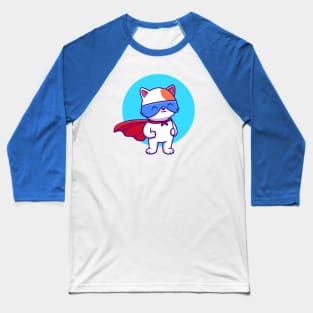 Cute Cat SuperHero Baseball T-Shirt